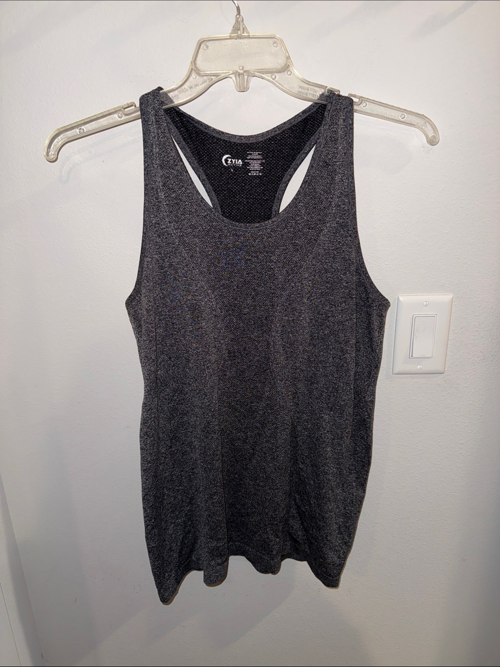 ZYIA Women’s Dark Charcoal Racerback Tank Top